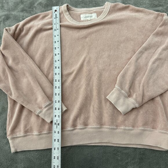 The Great. Terry Cloth Pullover Sweater Women's size 1 Small - Picture 3 of 5